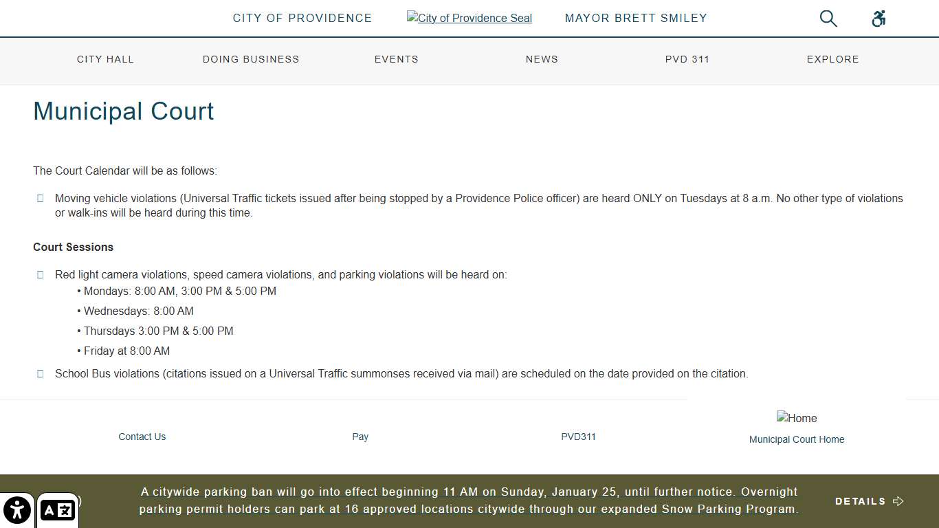 City of Providence Municipal Court - City of Providence